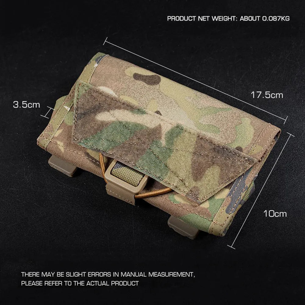 Tactical Phone Case MOLLE Hunting Airsoft Vest Plate Carrier Admin Map Navigation Pouch Quick Release Mobile Phone Holder Pack