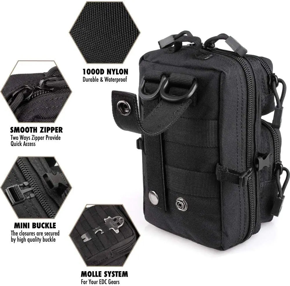New Tactical Molle Zippered Pouch EDC Tool Pouch Tactical Phone Pouches Mini Waist Pouches Medical EDC IFAK Pack Mini Design
