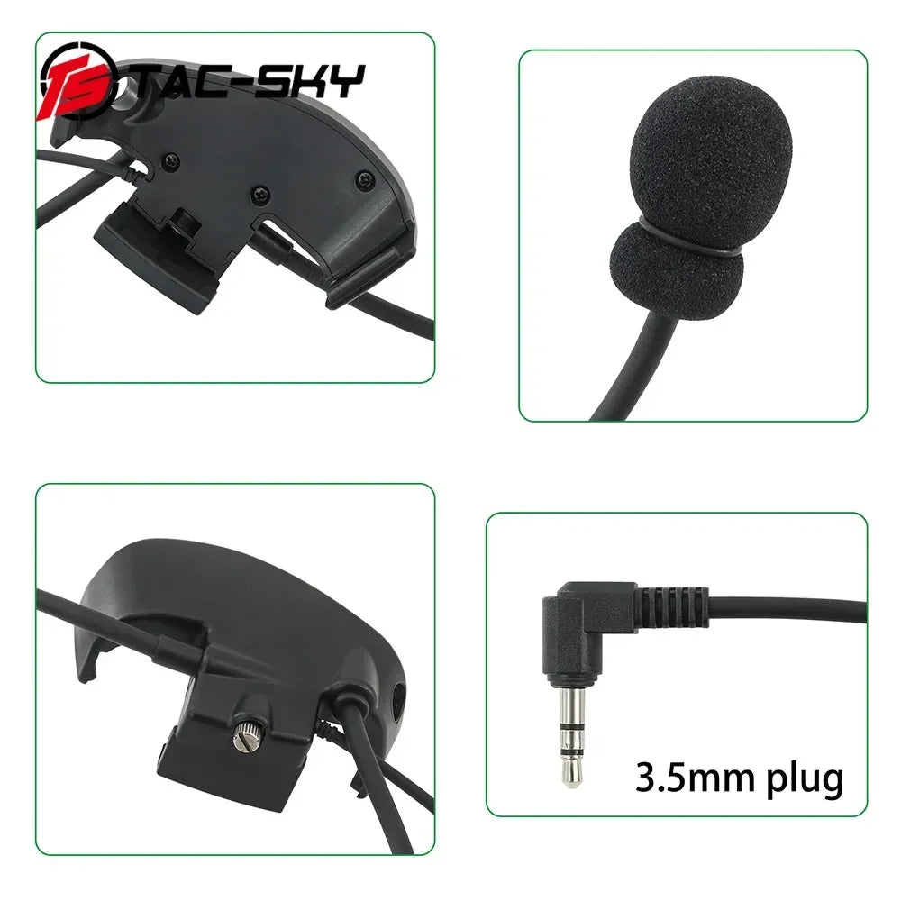 TS TAC-SKY Microphone and K-Tip 2-Pin U94 PTT for Howard Leight Impact Tactical Electronic earmuff Sport Noise Canceling Headset