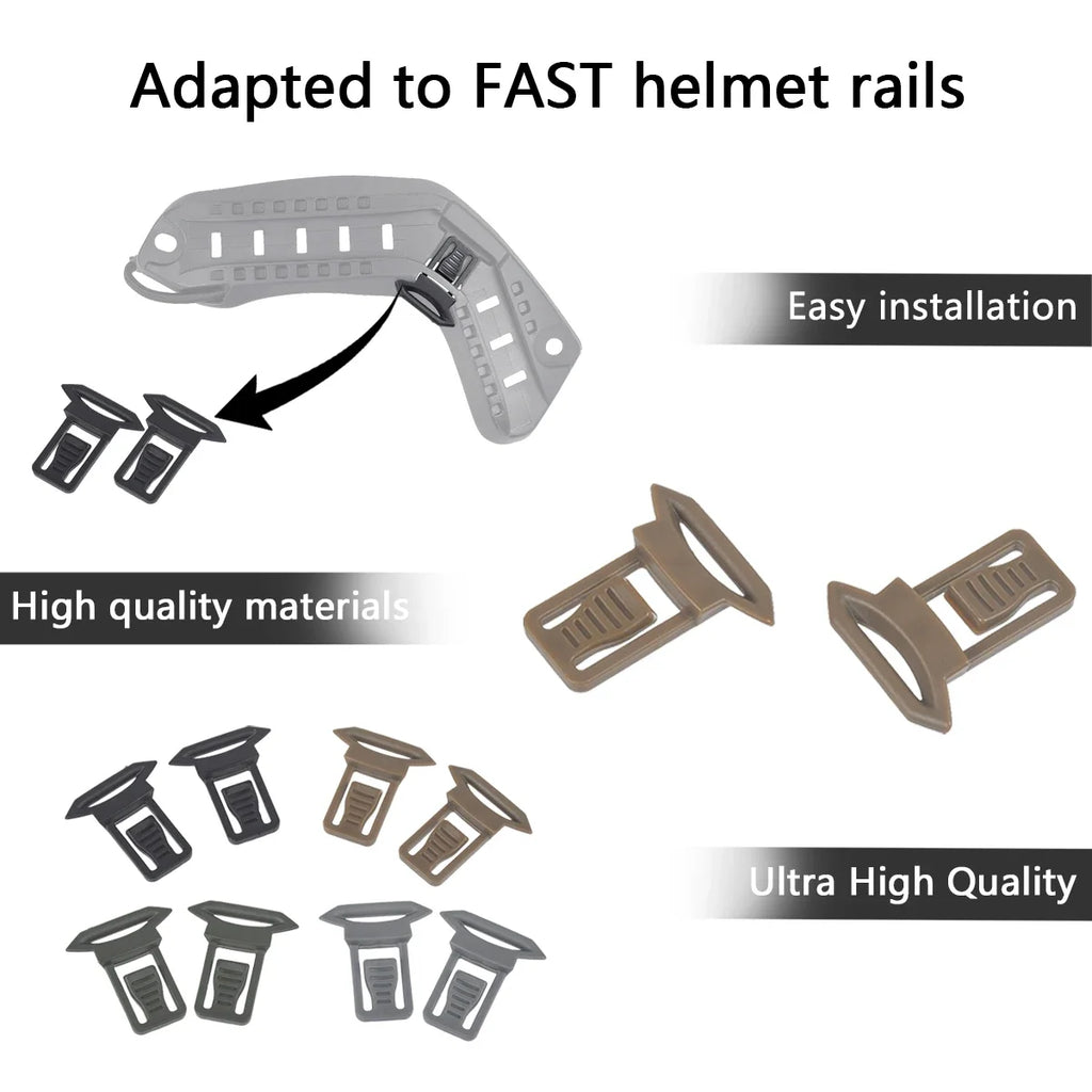 Tactical NV Rotating Clamp Helmet Rail Adapters Hunting Nylon Fast Goggles Rail Swivel Clips Set Adapter Helmet Accessories