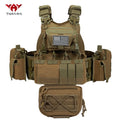 YAKEDA modular quick release outdoor camouflage vest with multiple accessories, partitioned storage, replaceable front panel