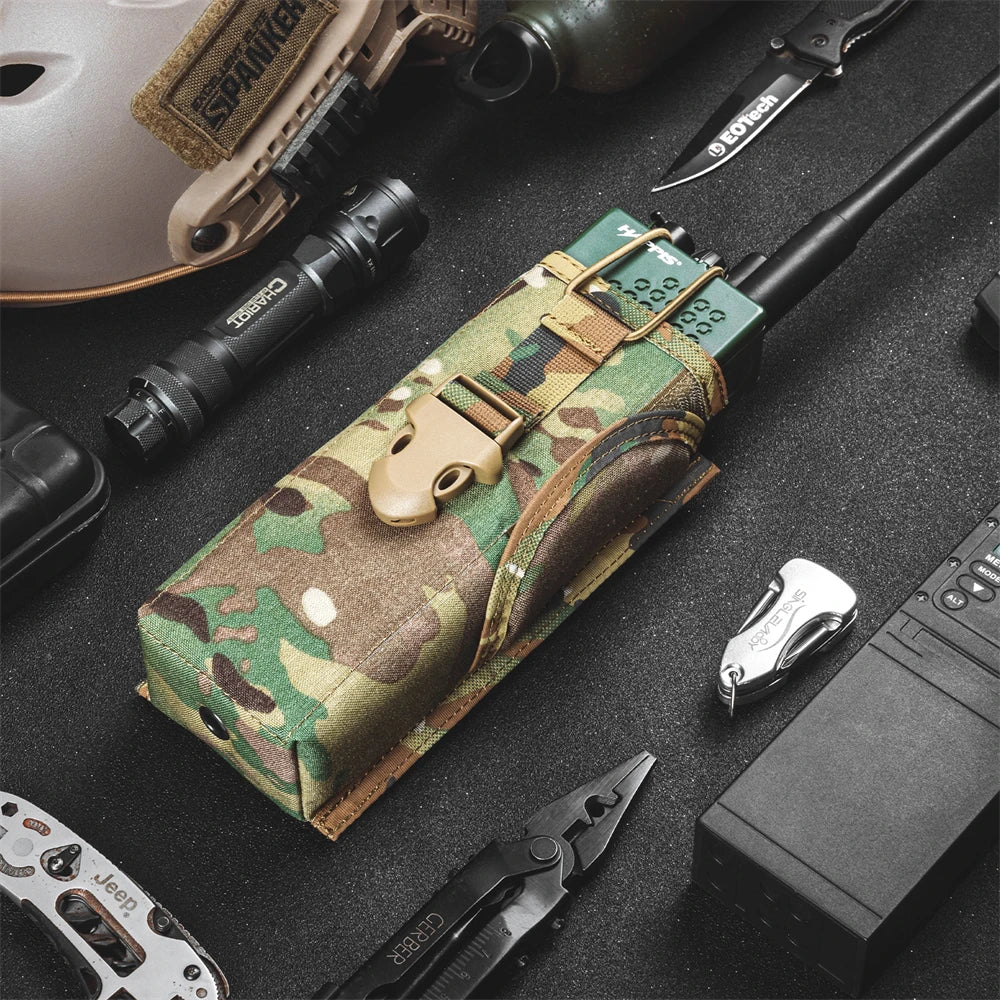 Tactical Molle Radio Walkie Talkie Pouch for PRC148/152 Waist Bag Holder Pocket Portable Interphone Holster Carry Bag