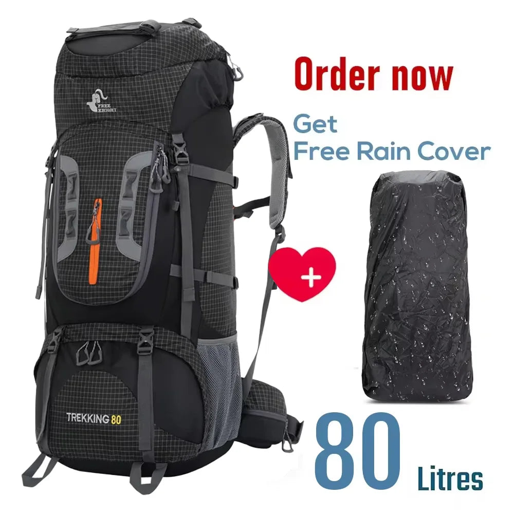 Outdoor Molle Tactical Backpack 80L Waterproof Hiking Travel Camping Mountaineering Climbing Rucksack Large Capacity Storage Bag