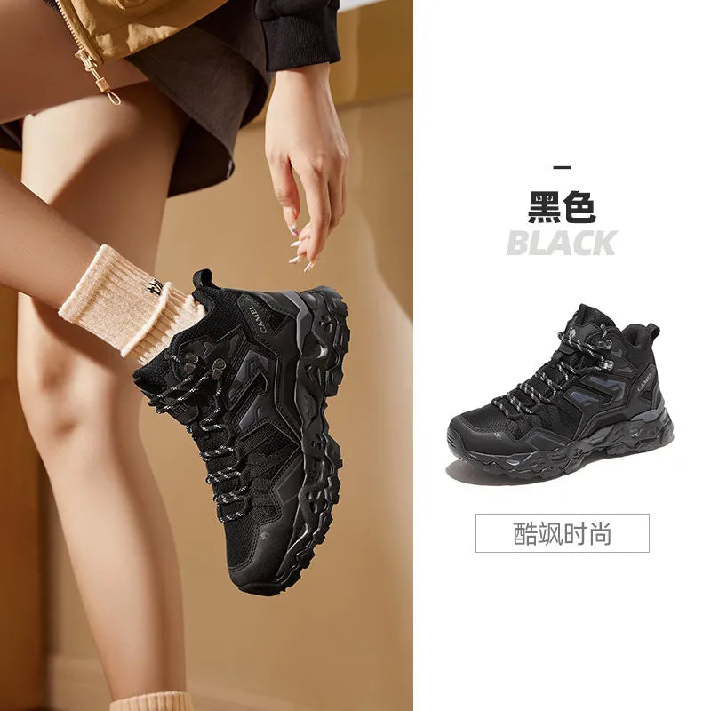 Golden Camel Men's Outdoor Hiking Boots High-Top Lace-Up Non-slip Sports Casual Trekking Boot 2025 Winter Suede Warm Women Shoes