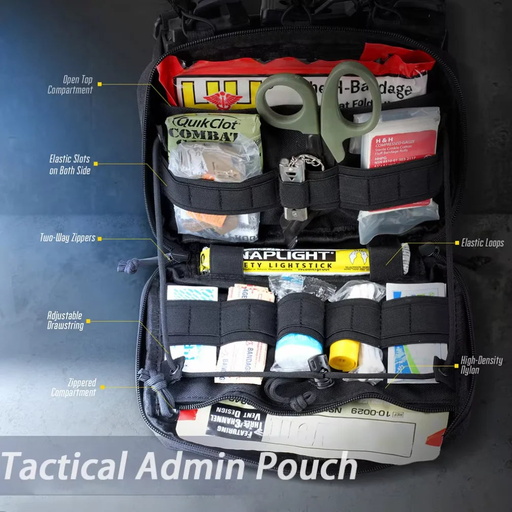 Triple Mag Admin Pouch Tactical Magazine Pouch Molle Utility EDC Organizer Detachable Inner Pocket Mag Holder for M4 M16 5.56mm