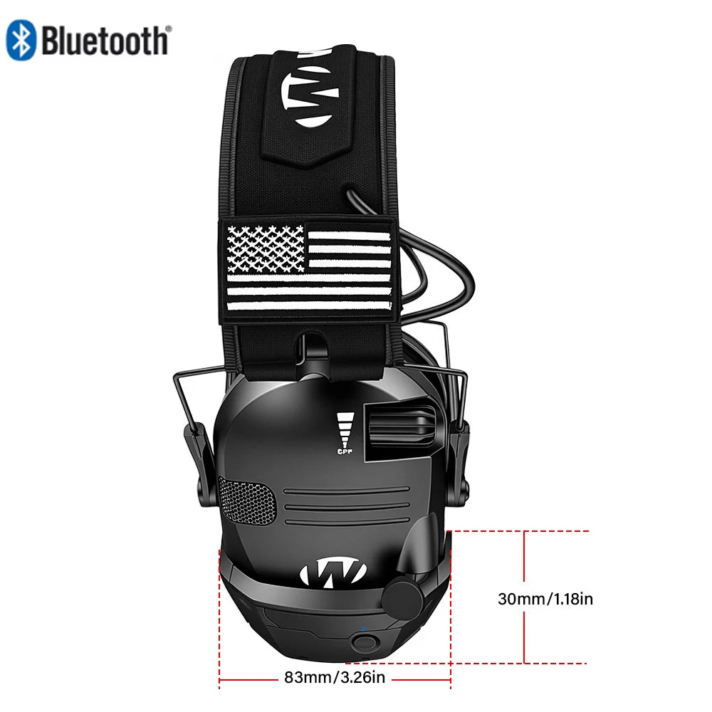 Electronic Bluetooth Earmuffs Shooting Ear Protection Earmuffs Noise Reduction Sound Amplification Hearing Protector with case