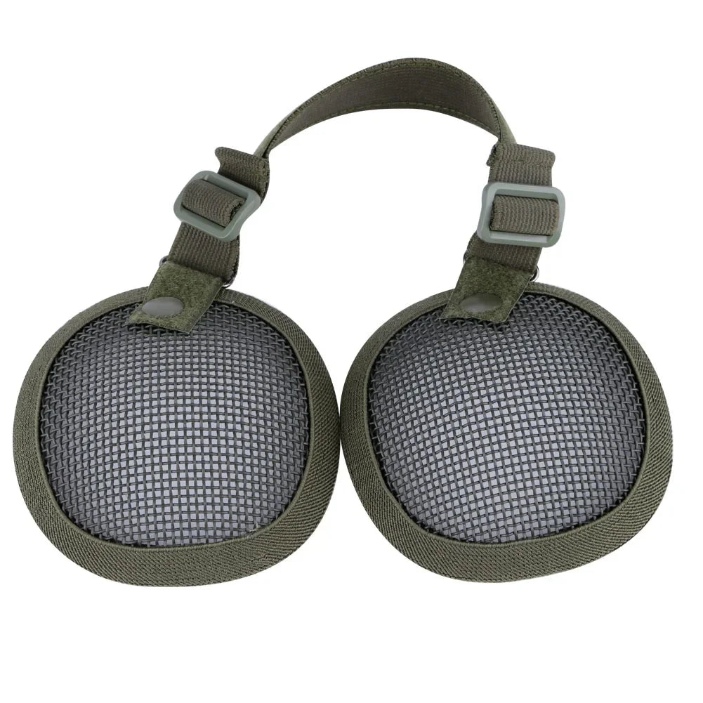 Tactical Steel Mesh Ear Protector Ear Muffs for Most Fast Helmets Outdoor Shooting Hunting Helmet Accessory