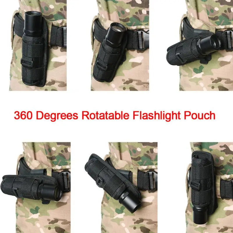 G7NF 360 Degree Rotatable Flashlight Holder Belt Flashlight Cover LED Torch Flashlight Flashlight Pouches
