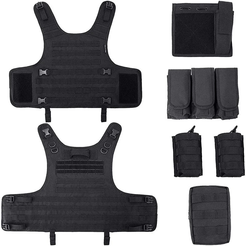 Outdoor Protective Tactical Vest CS Training Hunting Buckle Vest Airborne Magazine Air Gun Color Bullet Protective Vest