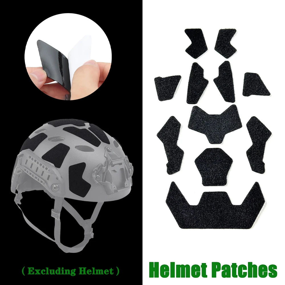 Super High Cut Tactical FAST Helmet 11Pcs Enhanced Magic Sticker Universal Tape Helmet Padding Stickers for Football Helmet
