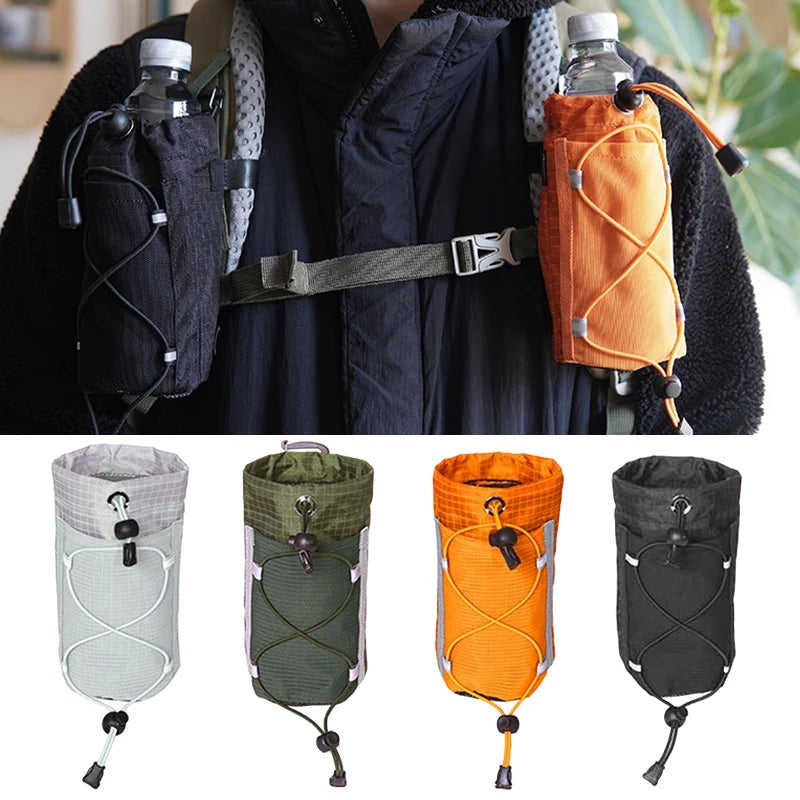 Light Weight Hiking Backpack Shoulder Strap Pouch Water Bottle Bag Camping Supplies Waterproof Backpack Strap Phone Holder