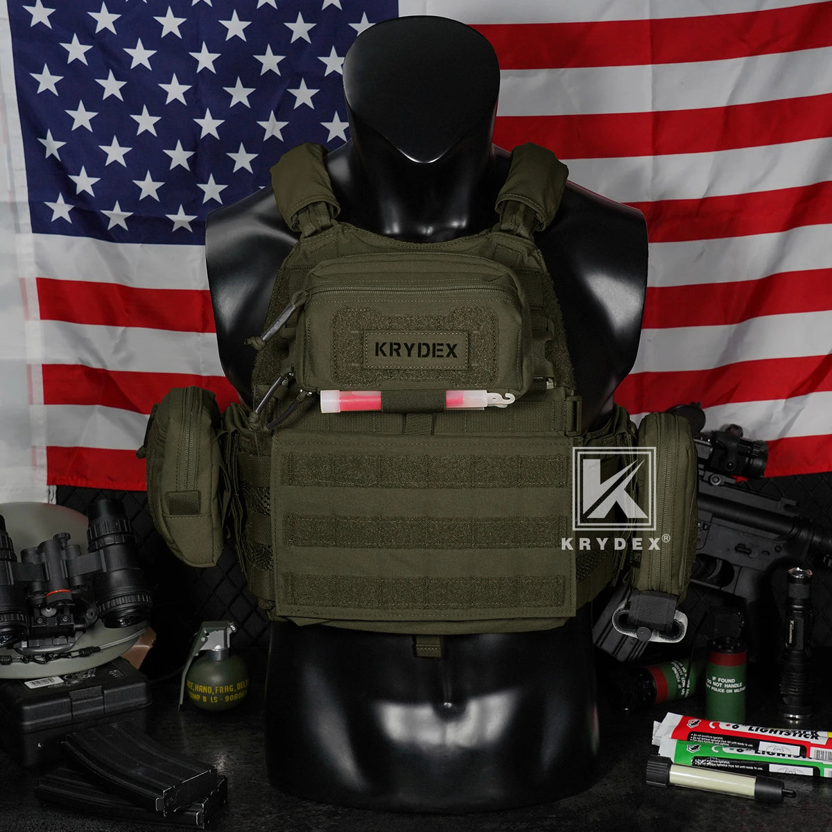 KRYDEX Tactical Admin Pouch Chest Bag MOLLE Utility Pouch Front Pocket for Vest and Chest Rig Camping Outdoor Accessories