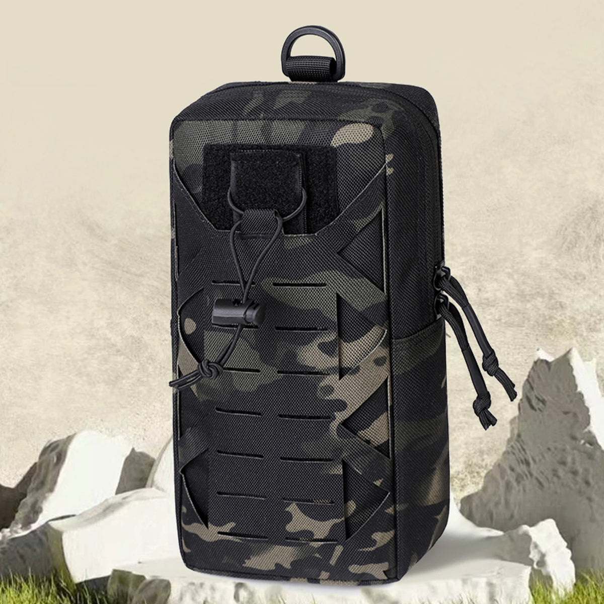 Portable Tactic EDC Pouch with Drainage Hole Molle Utility Tool Pouches Outdoor Survival Tool Storage Bag Emergency Accessory