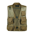 Men's Camouflage Hunting Vest Mesh Breathable Sleeveless Jacket Reporter Director Waistcoat Multi-Pocket Casual Fishing Vest
