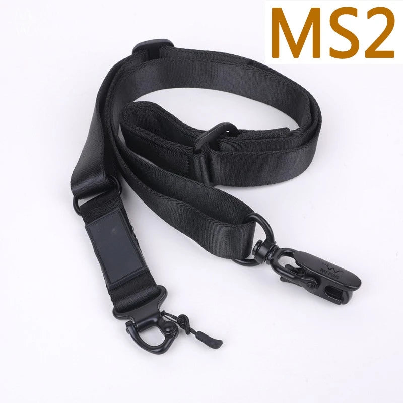 MS2 Tactical Adjustable Nylon Rifle Sling With Quick Release Clips Durable Gun Strap For Outdoor Hunting Shooting Sports Gear
