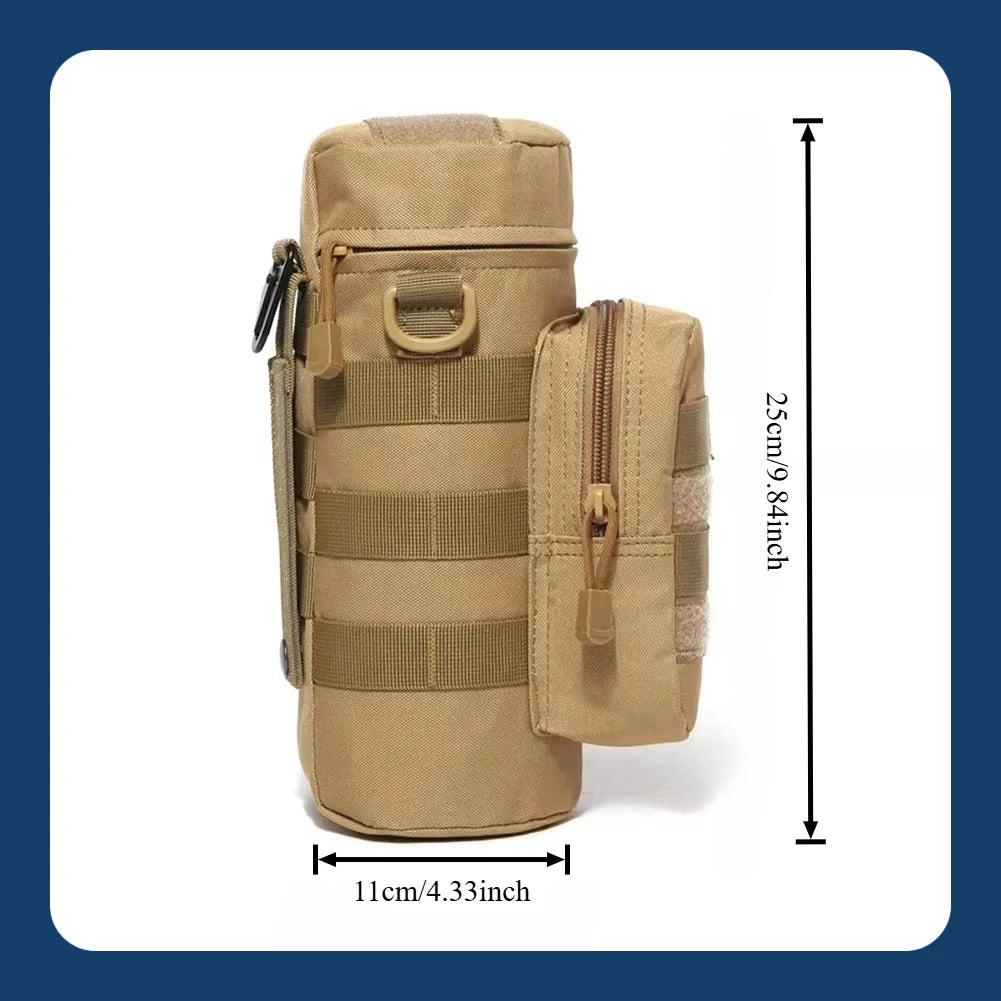Thickened outdoor tactical sports waist hanging water bottle bag, suitable for travel, camping, hiking, cycling equipment