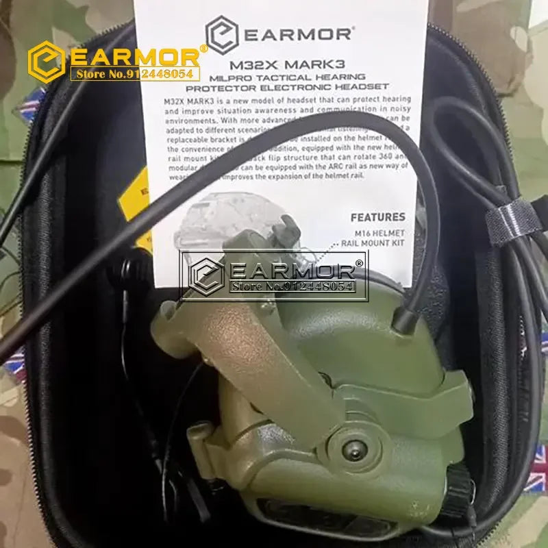 EARMOR Mark3 MilPro Tactical Headset – Enhance Your Communication on RAC Rails with Electronic Noise Reduction