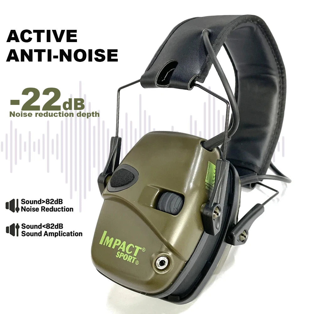 Tactical Electronic Shooting Earmuff Outdoor Sports Antinoise Headset Impact Sound Amplification Hearing Hunting Ear NRR 22dB