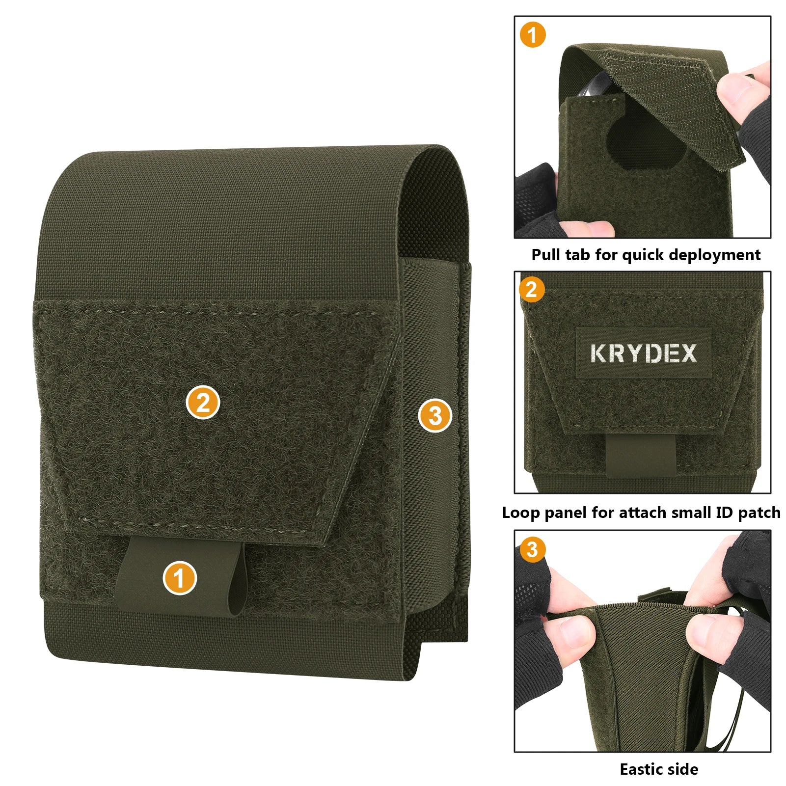 KRYDEX Tactical Handcuffs Pouch Low Profile Handcuff Case Holster Molle Waist Belt Pouch Bag Hunting Outdoor Accessories