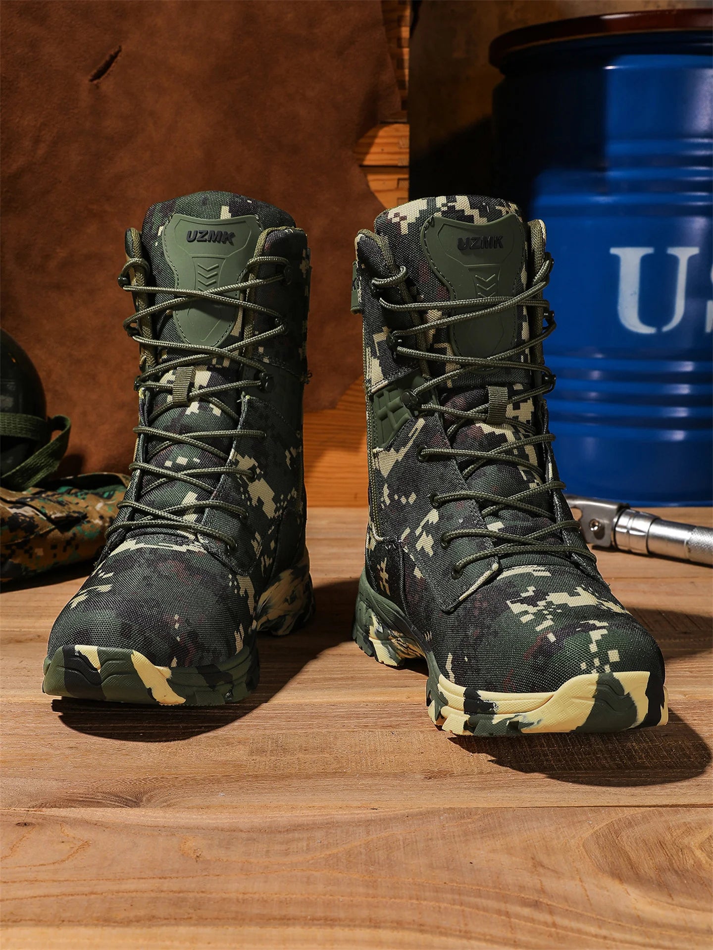 High Top Camouflage Men's Hunting Boots Breathable Tactical Shoes Outdoor Hiking Training Wear-Resistant Mountaineering Boots