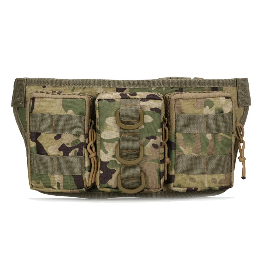 Triple small waist bag outdoor training camouflage waist bag training small waterproof mountaineering cycling bag