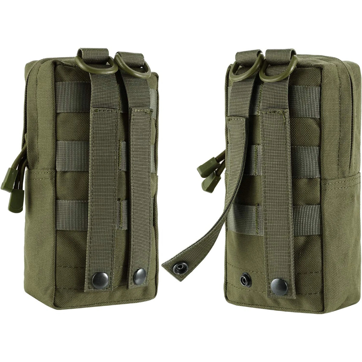 2 Pack Molle Pouches Tactical Compact Water-Resistant EDC Waist Bag Hunting Small Utility Pouch With Grimlock D-ring Buckle