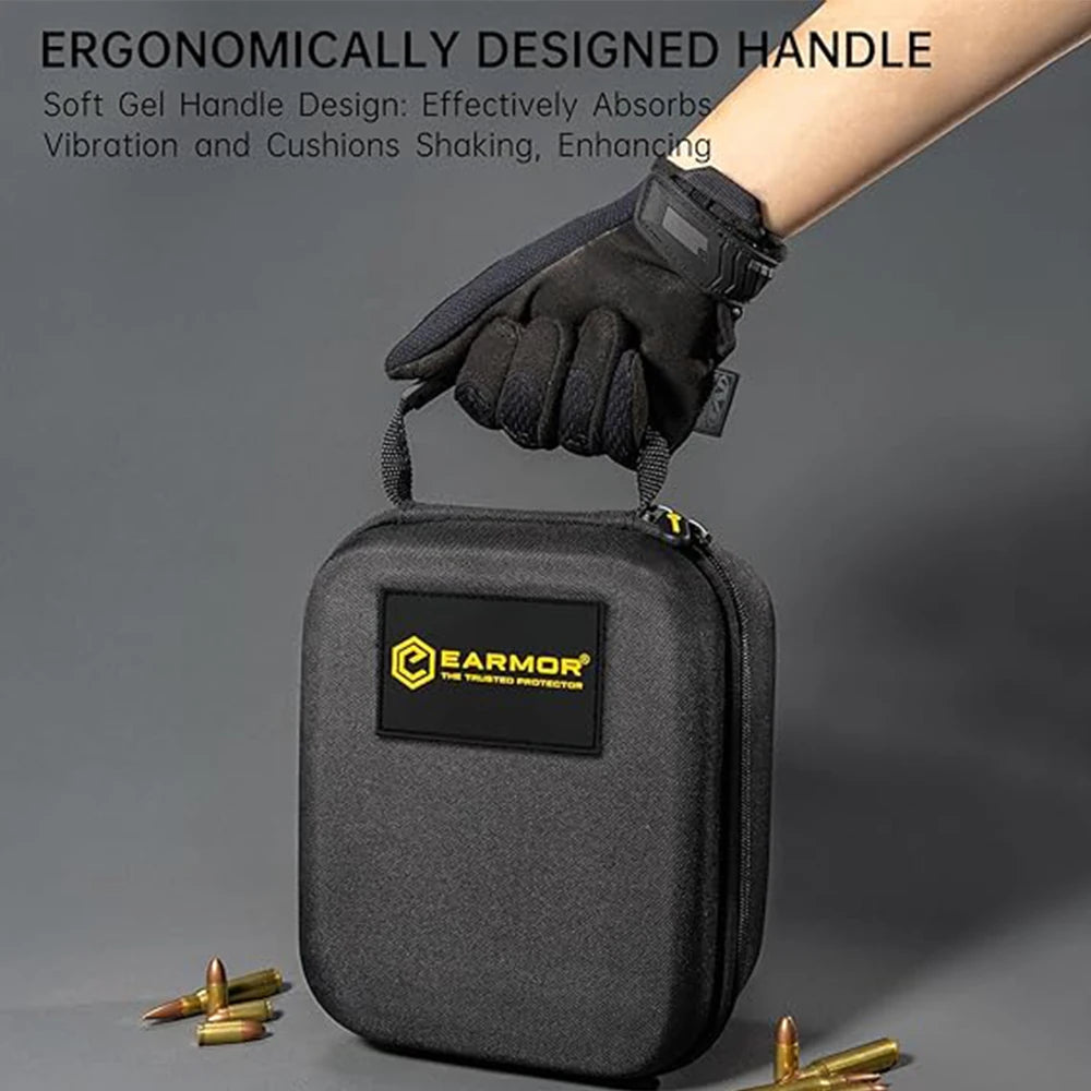 EARMOR Storage Case for Shooting Ear Protection For Earmuff Glasses & Accessories Durable Dustproof Hard  Carrying Storage Bag