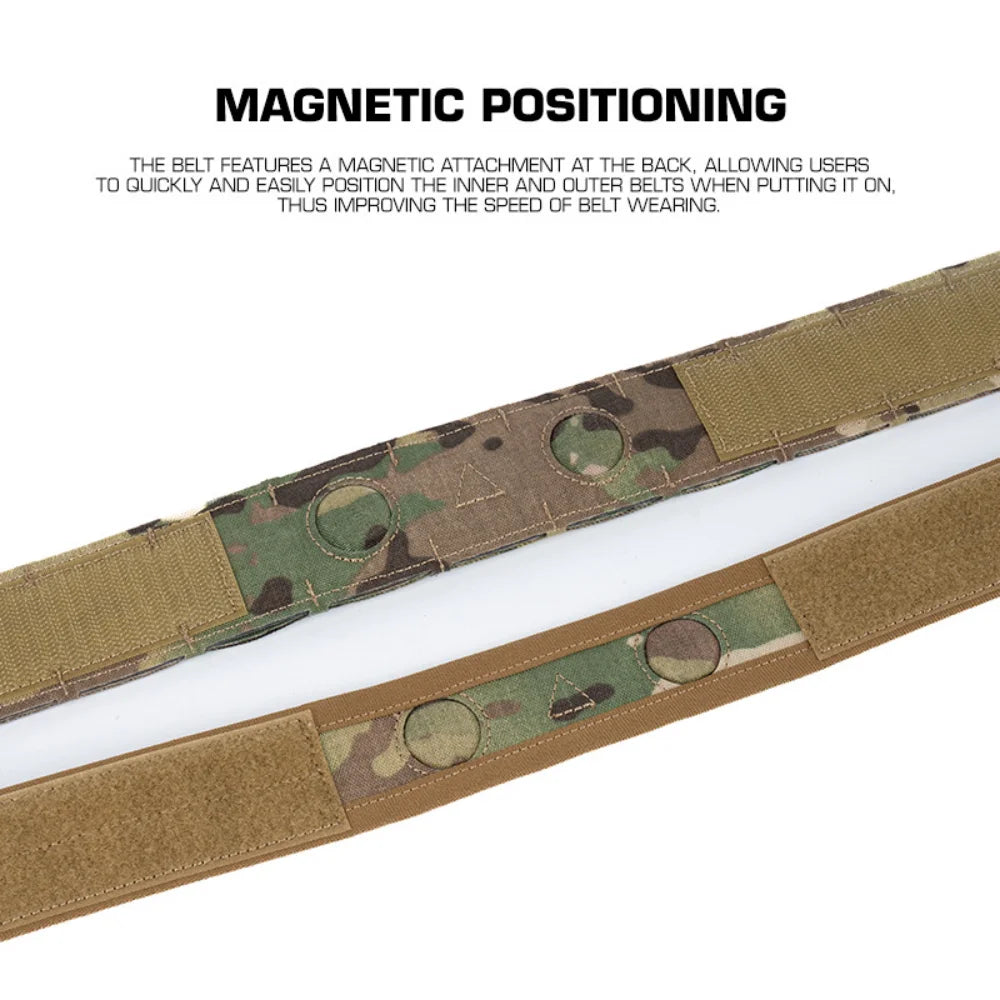 Magnetic Tactics Belt Quick Release Molle Battle Belt with Magnetic Positioning System RTI/M Holster Compatible Inner EDC Belt