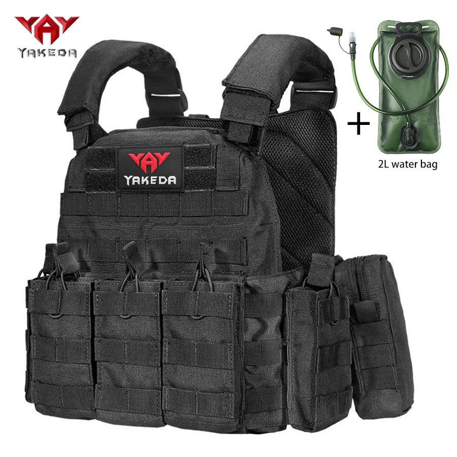 YAKEDA high-strength wear-resistant training vest with 2L water bag modular mounting design suitable for outdoor sports