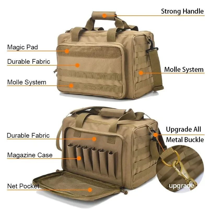 Gun Range Storage Bag with MOLLE System, Durable Shoulder Pack for Outdoor Equipment & Accessories