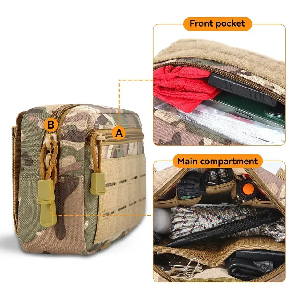 EDC Molle Tactical Pouch Waist Pack Compact Utility Pouches Waist Belt Bag Medical Bags Phone Case Outdoor Hunting Accessories