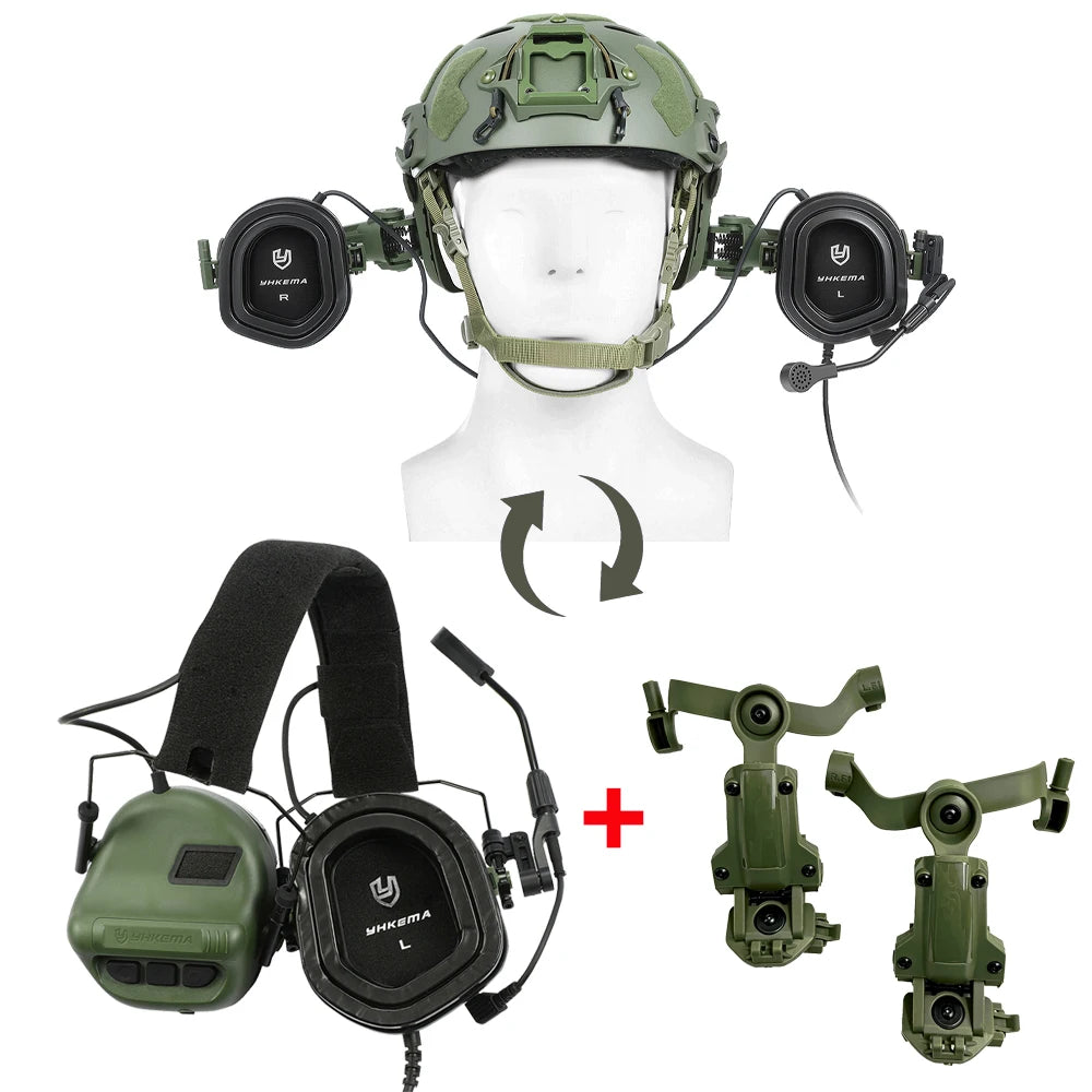 Tactical Headset Shooting Headphones Ear Protection Hunting Training Communication Headset