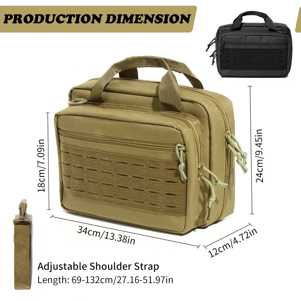 Tactical Handgun Bag 600D Oxford Gun Range Bag Concealed Pistol Storage Bag Magazine Pouch Hunting Accessories