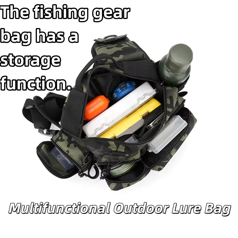 Outdoor Fishing Bag, with a Built-in Storage Space for Holding Fishing Bait and a Place to Fix the Fishing Rod Tactical Bag.