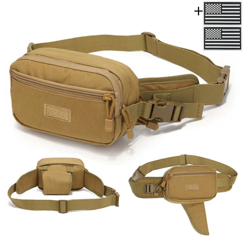 Multi functional hidden waist bag with high-strength plastic buckle for quick on/off and ample space with Magic Sticky