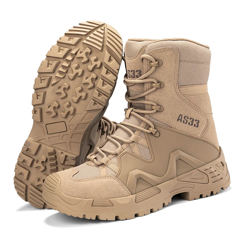 2024 New Triangle Region Cross-Border Men's Tactical Boots Outdoor Hiking Camping Warfare Ankle Height Winter Season