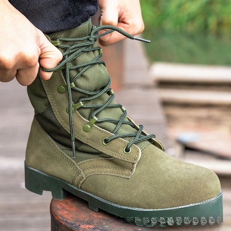 37-48 Training Boots Outdoor Hiking Climbing Shoes Green High Top Desert Boots Work Security Shoes