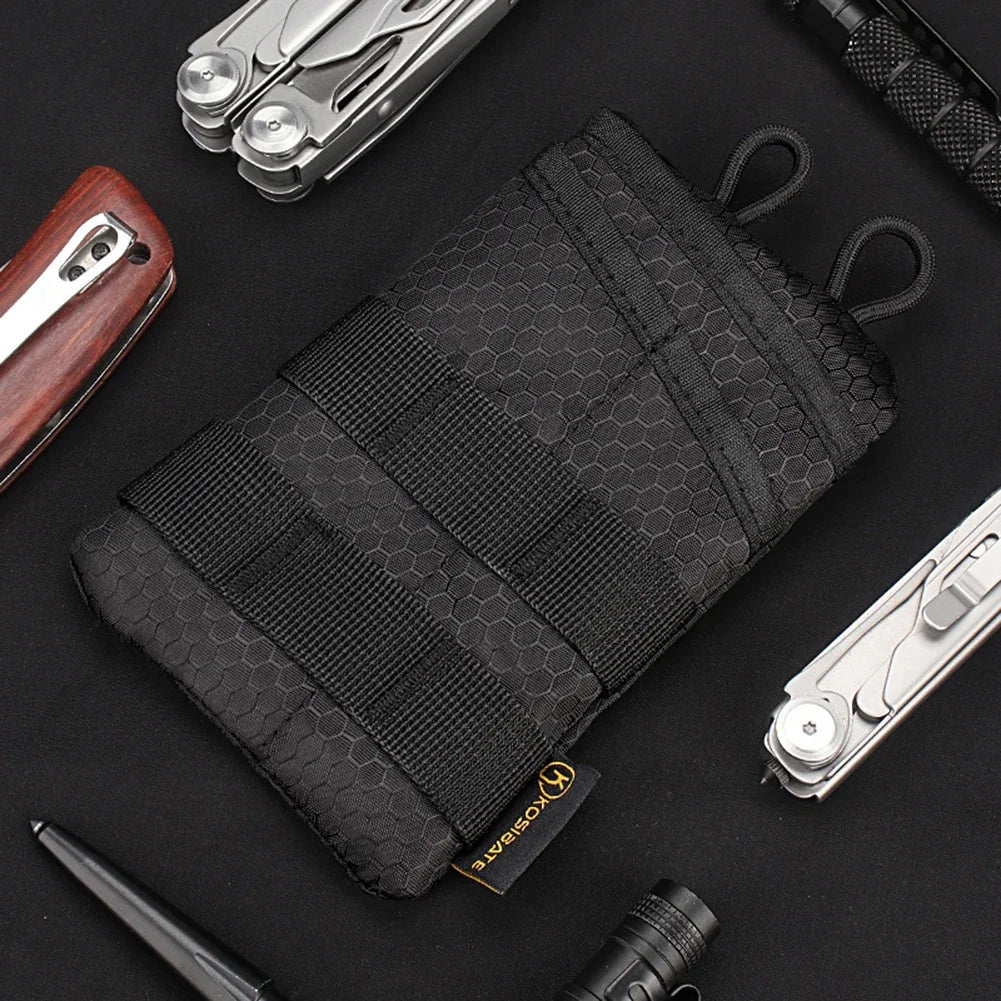 Tactical EDC Tool Bag Card Key Belt Waist Pack Pocket Mini Waist Fanny Bag Hiking Hunting Camping Outdoor Coin Purse Wallet