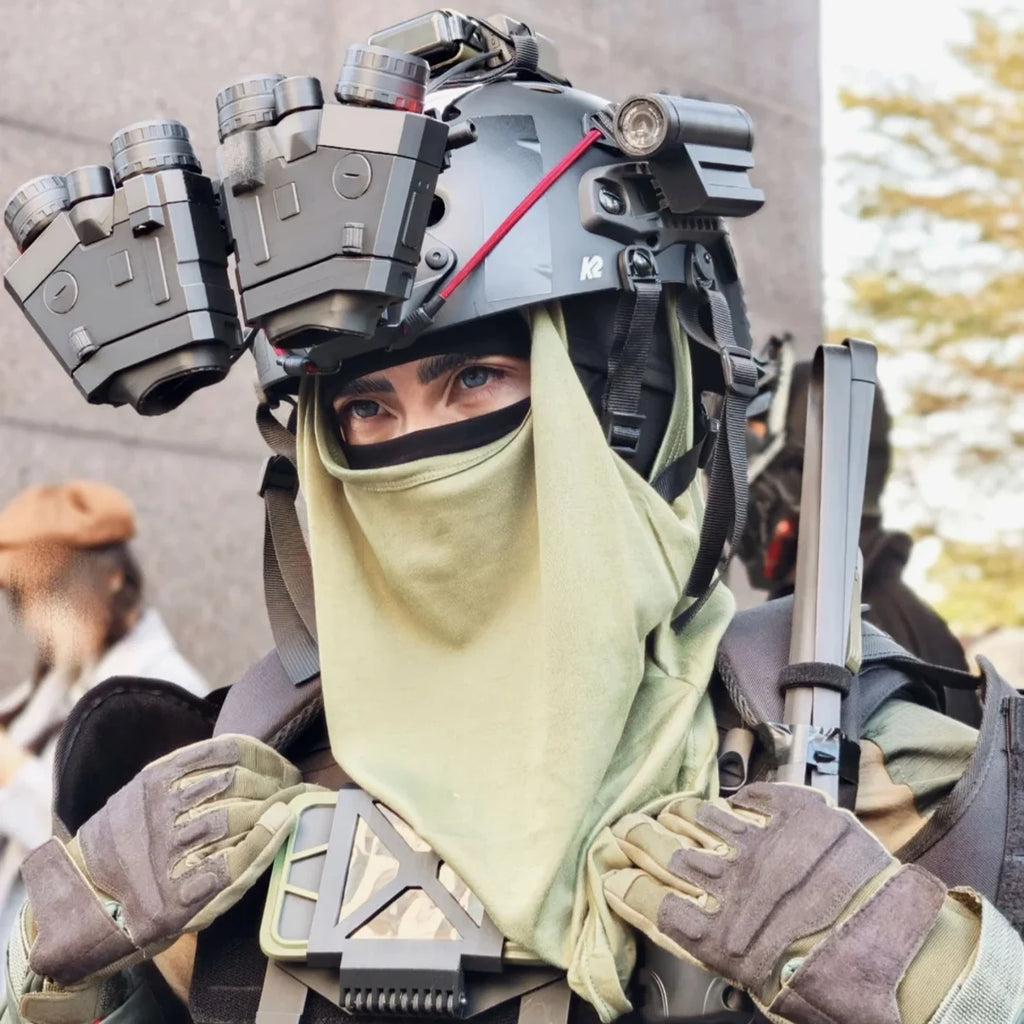 Call Of Duty Koenig Full Tactical Helmet Set with Light-Up NVG Model Face Mask Survival Light Camera for Cosplay Film Props