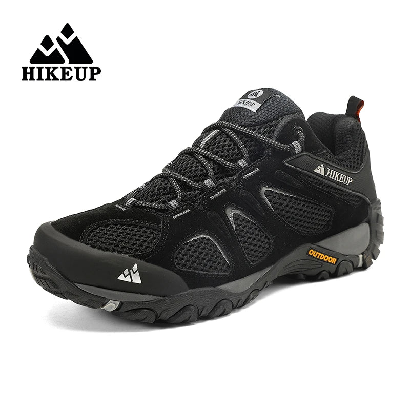 HIKEUP Men Shoes Breathable Splashproof Outdoor Hiking Shoes Mountain Climbing Sport Men Hunting Trekking Sneaker