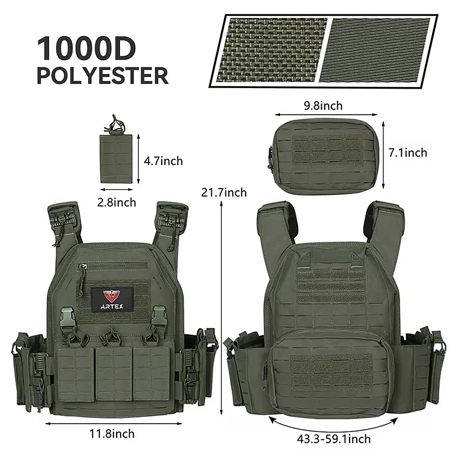 Outdoor quick release vest with multifunctional laser abrasion resistance and breathability