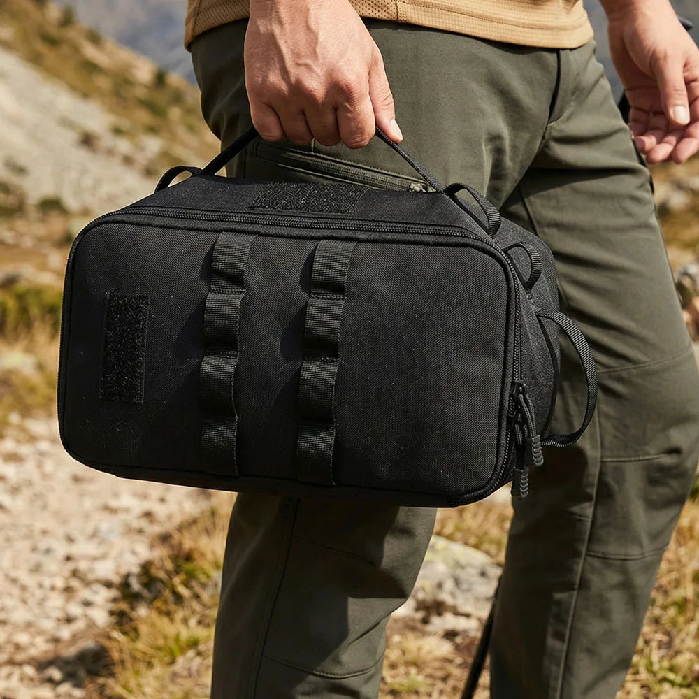 Tactical Camping Cookware Bag Modular Organizer MOLLE Storage Pouch Water Resistant Outdoor Gear Bag for Hiking Travel Hunting