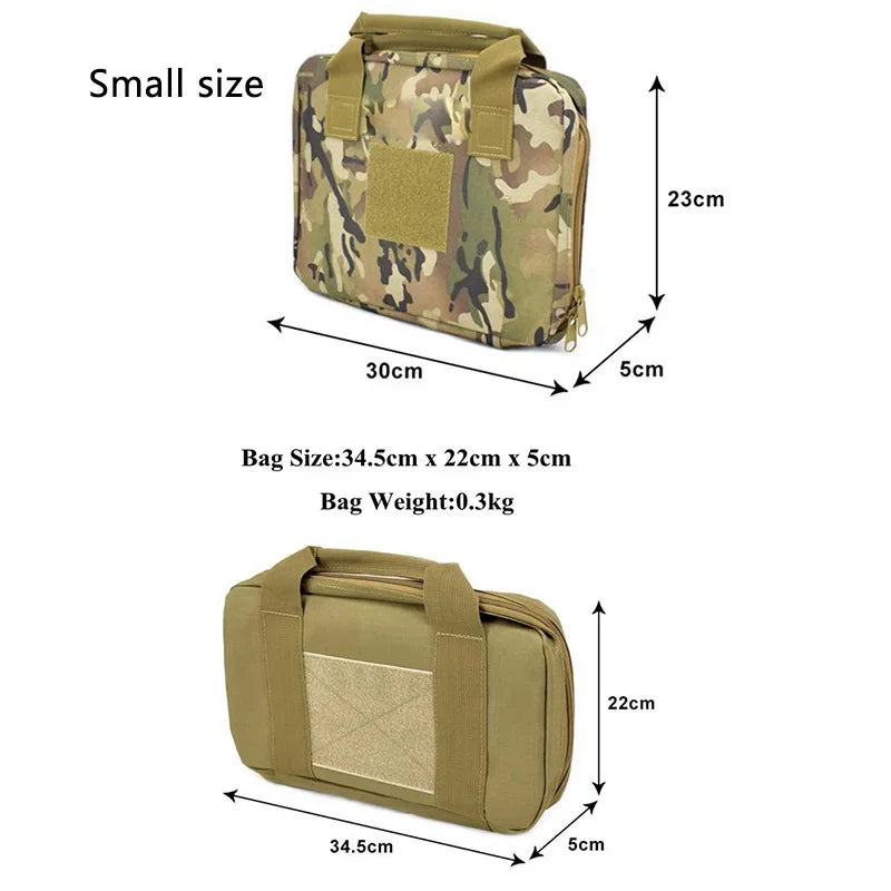 12" Gun Bag Pistol Carrier Bag with Magazine Pouches GL G2C Handgun Holster Padded Portable Gun Handbag Fishing Kit