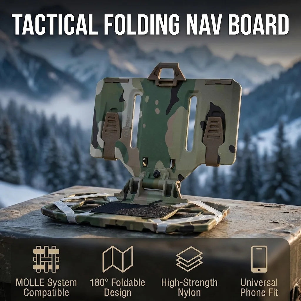 Tactical Chest Navigation Board Foldable Mobile Phone Mount Admin Panel for Molle Outdoor Folded Mobile Phone Rack