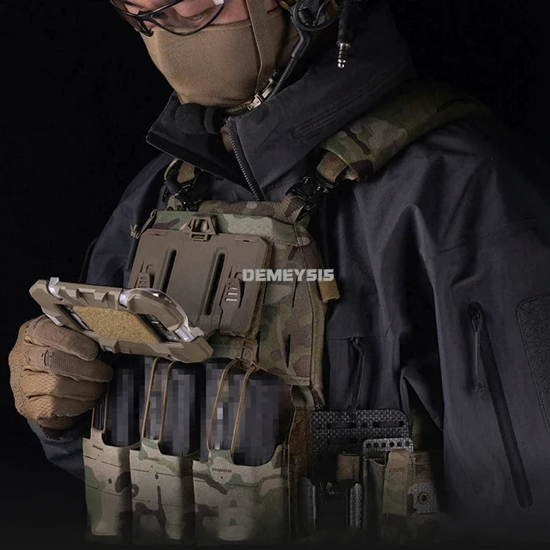 Tactical Chest Navigation Board Foldable Mobile Phone Mount Admin Panel for Molle Outdoor Folded Mobile Phone Rack