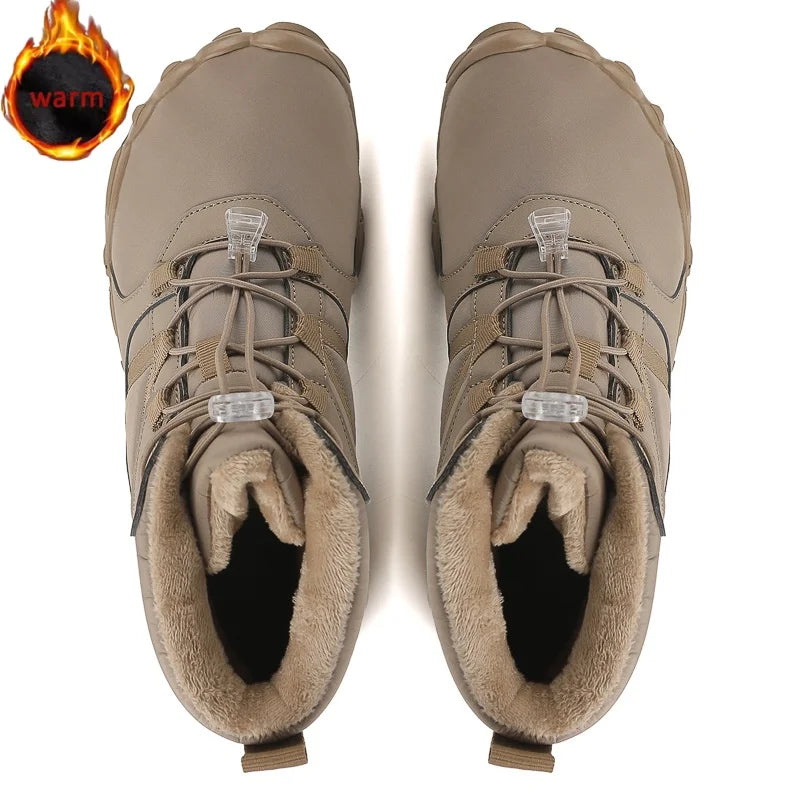Winter Men Women Waterproof Snow Boots Barefoot Casual Shoes Outdoor Warm Work Shoes Ankle Shoes for Climbing Boots Non-Slip