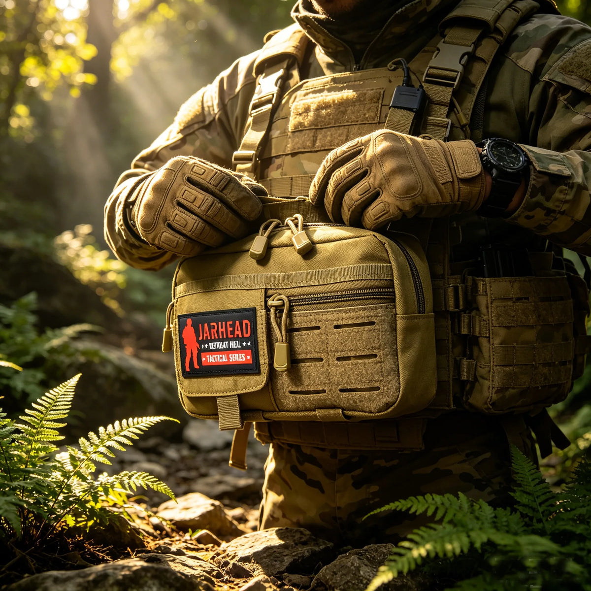 Tactical MOLLE EDC Pouch 600D Utility Nylon Water Resistant Admin Bag Organizer for Outdoor Hiking Camping Hunting Sports