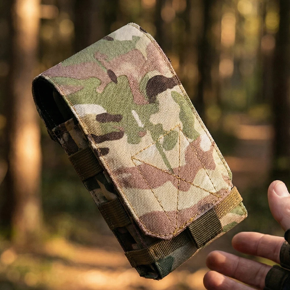 MOLLE Tactical Phone Pouch Outdoor Universal Smartphone Pouch 600D Nylon Belt Waist Bag for Hunting Travel Hiking