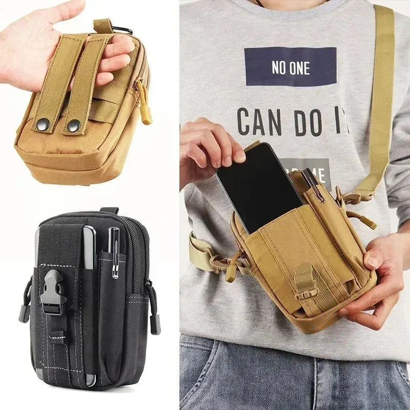 1Pcs Men's Belt Bag Outdoor Waist Bag Bag Waterproof Camo Sports Hunting Accessories Molle Nylon Cell Phone Storage Waist Pack