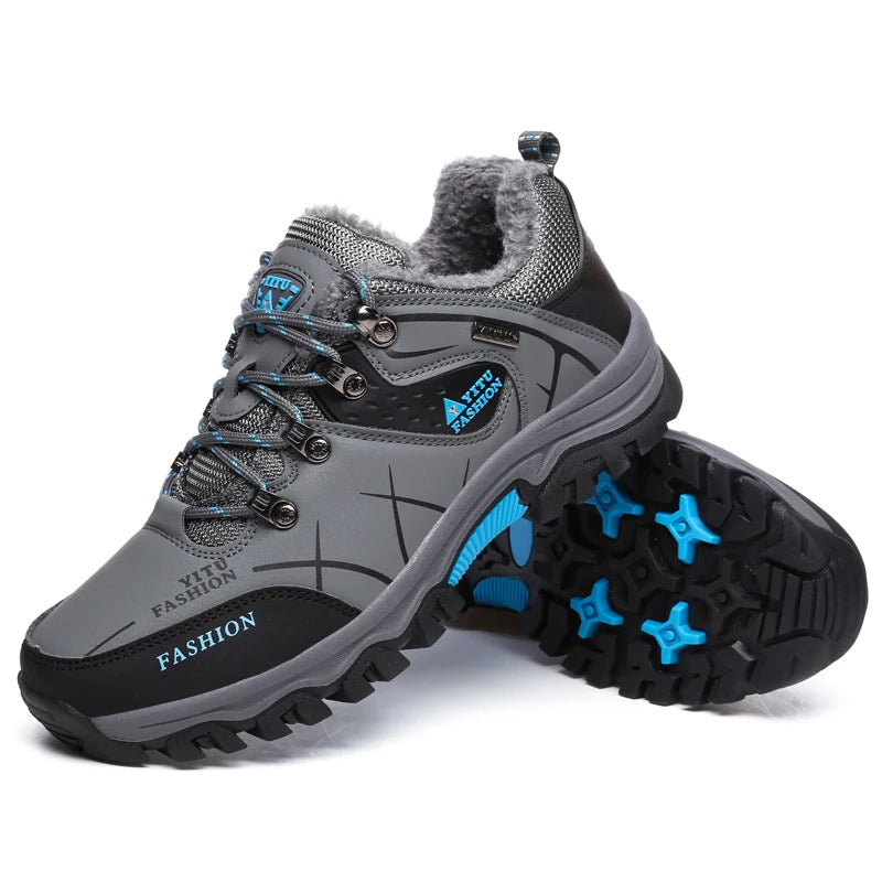 Men Fashion Ankle Boots Winter Warm Plush Snow Boots Men Outdoor Sneakers Work Boots Male Rubber Winter Men's Boots Big Size 47